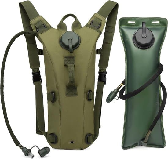 Utomhus vätskeryggsäck, 3L, 18x48x2 cm, militärgrön
