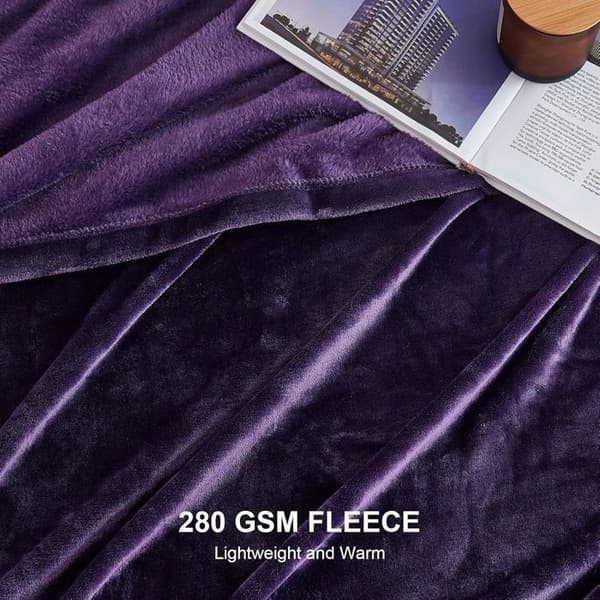 Lilla fleecepledd til sofa, 150x200cm, 2-personers sengeteppe, mykt og varmt flanellsofa-pledd