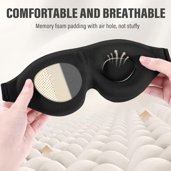Komfortabel 3D Sovemaske med 100 % Mørklegging Svart