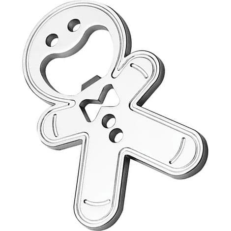 Magnetisk flasköppnare i form av en pepparkaksgubbe, zinklegering för bar och kylskåp.