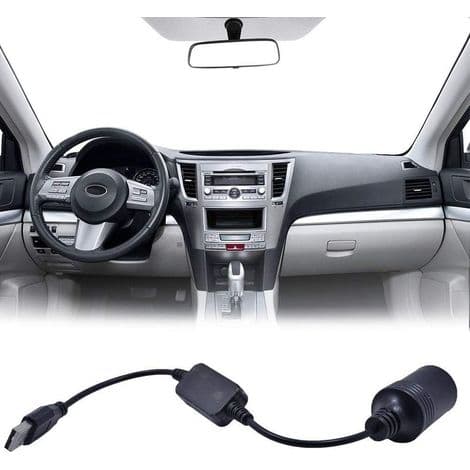 USB A han til 12V hun cigarettænder adapterkabel til dashcam, elektronisk hund