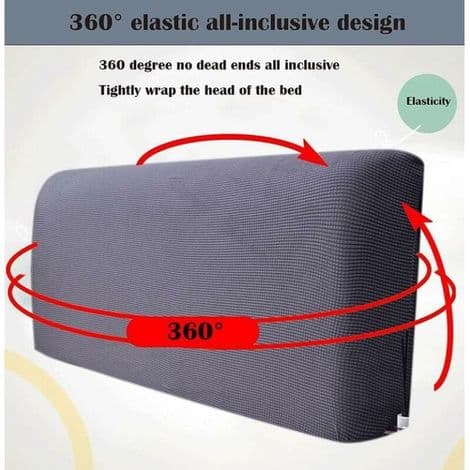 Strekkbart sengegavlstrekk 150-170 cm – Elastisk beskyttelse for flate og lett buede sengegavler – Polyester og spandex