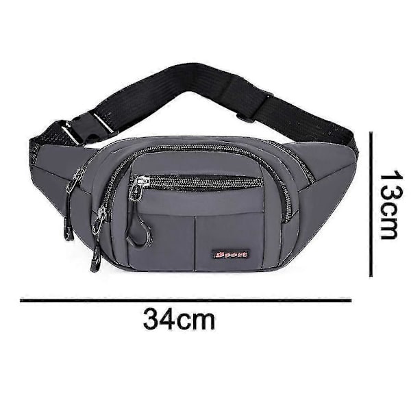 Midjeväska för män och kvinnor Crossbody-väska för träning Resor Casual Löpning Vandring Cykling Grå