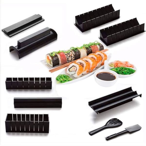 Sushi-sett - XVX - 10 deler - ABS-materiale - Ulike former - Enkel å rengjøre