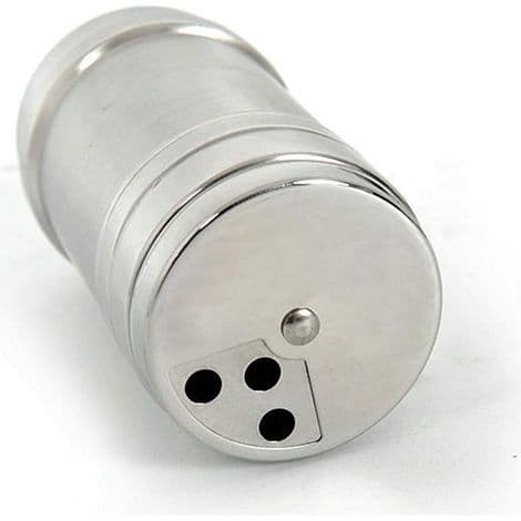 Krydderikværn - Saltkværn - Beholder i rustfrit stål med roterende låg - 3 hulstørrelser (2 mm, 4 mm, 6 mm) - 1 stk.
