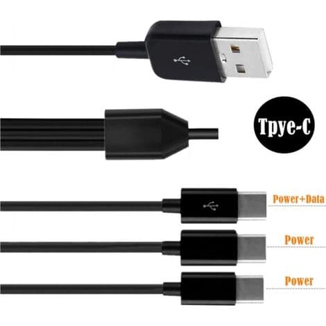 Multifunktionell 4-i-1 USB-C-splitter med snabbladdning och 4 Type-C-hankontakter