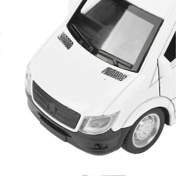 1:32 Die-Cast Legetøjsbilmodel Dør Åben Træk Tilbage Lys Lyd Legering Støbning Display Køretøjsmodel Hvid