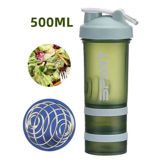 Salatdressing Shaker - 500ml - Grønn - 2 stk - PP Materiale