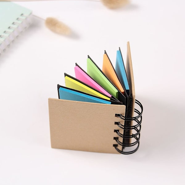 Sticky Notes Box Multi Memo Notesblok Portfolio, 5 Farver, Brun, 85*80mm