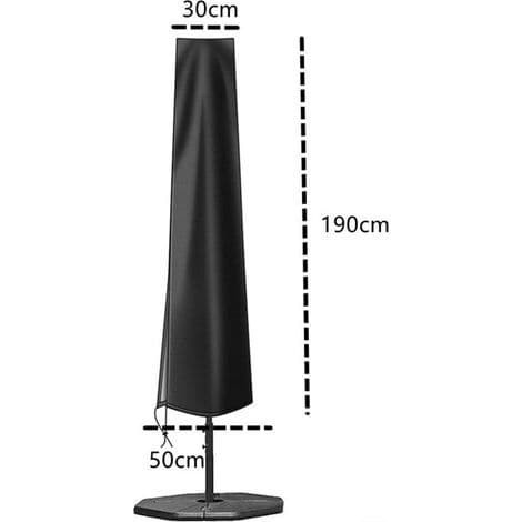 Vedenpitävä ja UV-suojattu aurinkovarjon suojus - Musta - 1903050cm