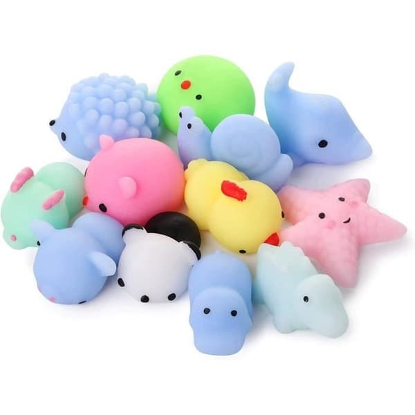 TPR Legetøj - 30 søde dyr - Ikke-giftigt gummi - Squishy Legetøj - Let at rengøre