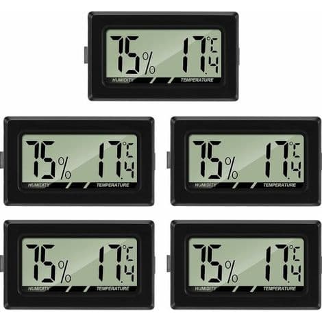 (5 STK) Mini Digital LCD Termometer Hygrometer Temperatur Fuktighetstester Bærbart Termometer Hygrometer Indikator for Kontor Kjøkken