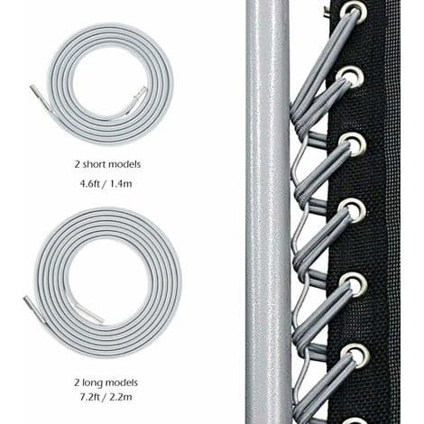 Ulisem Universal Udskiftnings Elastiksnor til Afslapningsstol, Chaiselong, Zero Gravity Klapstol, Bungee Afslapningsstol (2 x 2.2m + 2 x 1.4m D