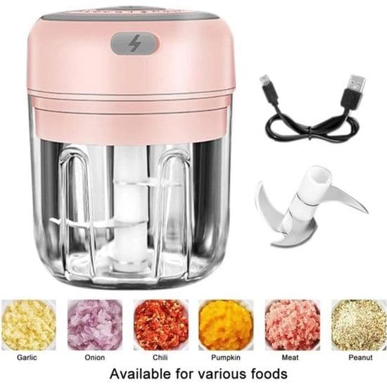 Mini elektrisk madhakker - Mærke - Model - 30W - 250ml - Pink