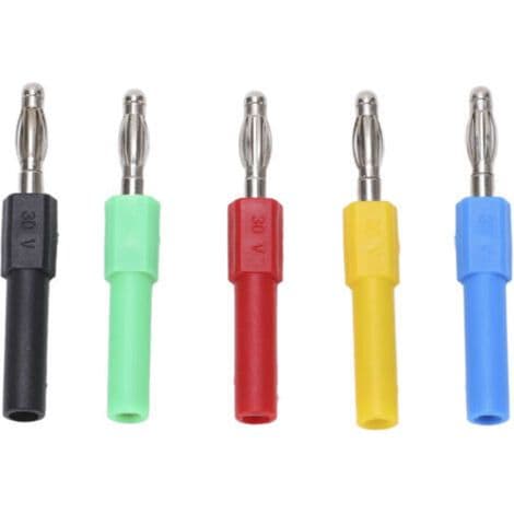Bananstikforbindelse 5 stk./sæt J.20012, 4 mm han til 2 mm hun adapter til multimeter