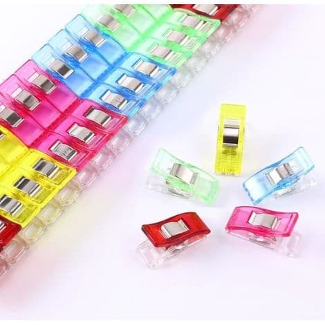 100 assorterede farve syclips - Perfekt til syning, patchwork, hækling, strikning og andet håndarbejde