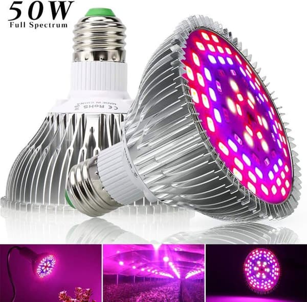 50W 78LED Växtlampa E27 för Växter med 7 Våglängder AC 85-265V