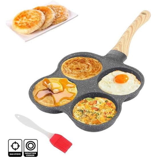 Pandekagepande - Induktionskompatibel - 4 huller - Non-stick - 9 cm diameter