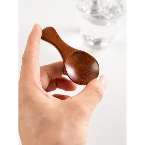 Træteske - 8 x 3,5 cm - Til kaffe, sukker, glasur, honning, krydderier - Køkken, hjem og servering - Sæt med 6