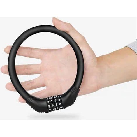 Blå sykkellåskabel med kombinasjon, mini bærbar ring, sykkelutstyr