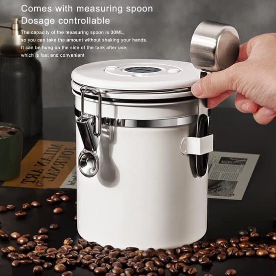 Kaffeförvaringsbehållare - 1,2L (500g) - Med CO2-ventil - Rostfritt stål