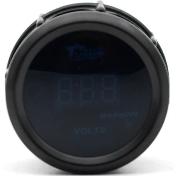 DRAGON GAUGE 2'' 52MM Voltmeter 0-15V Sort Farve Digital Blå LED