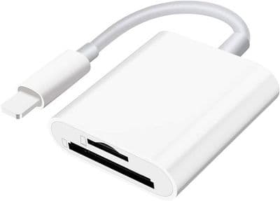 SD-kortläsare för iPhone iPad-kamera, minneskortläsare med dubbla kortplatser som stöder