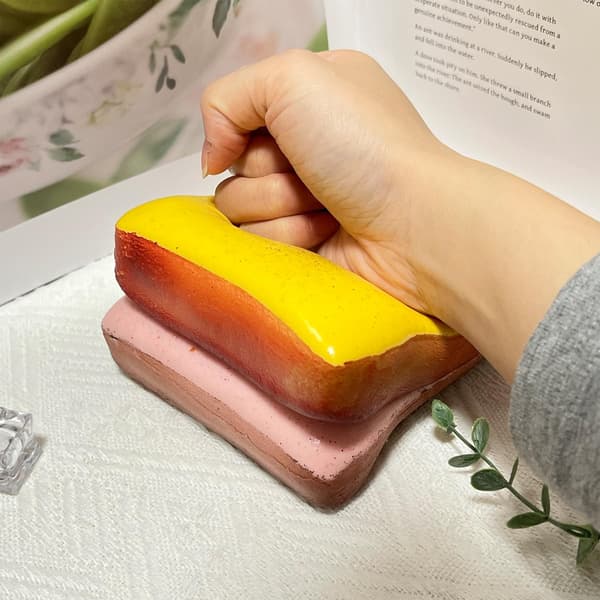 Squishy brødsmør stressbolde til voksne og børn - Fidget legetøj, sensorisk ro, ADHD lindring, festgave, julegave[YJD]