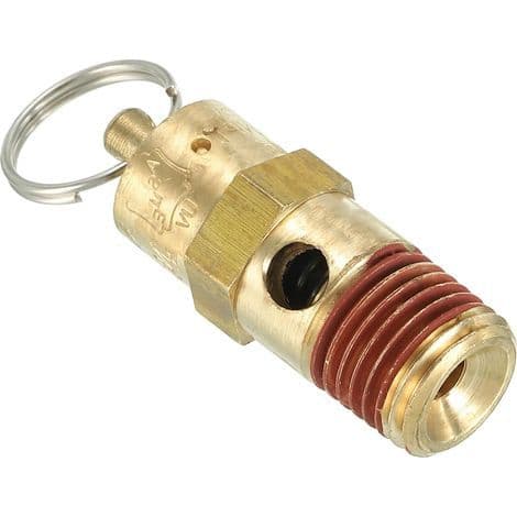 1/4\" NPT Sikkerhetsventil for menn, lufttrykkavlastningsventil for luftkompressor, 175 PSI justeringstrykk