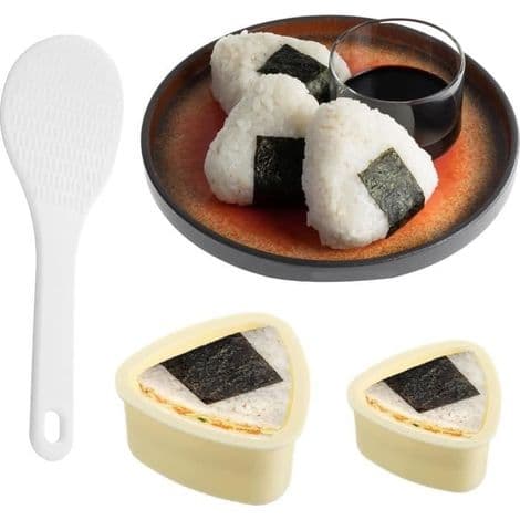 2-delt Onigiri Formsett, Onigiri Maker, Sushi Form, Risform, Non-Stick Sushi Former for Matlaging, Barnas DIY Lunsj