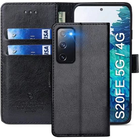 Pung etui - Samsung Galaxy S20 FE - PU læder - 2 kortpladser - Stand & beskyttelse