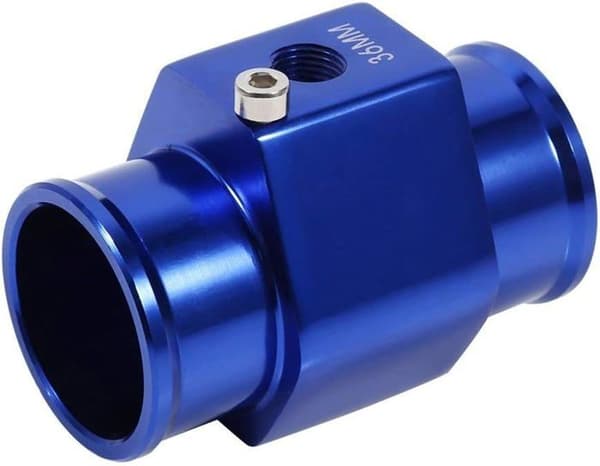 36 mm slangekobling, blå vandtemperatursensor, trykmåler, radiatorslangeadapter