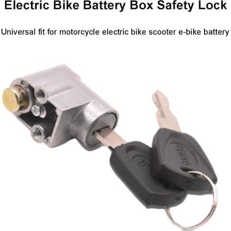 Stöldskyddslås, bärbart utomhuslås för elcykelbatterilåda med 2 nycklar