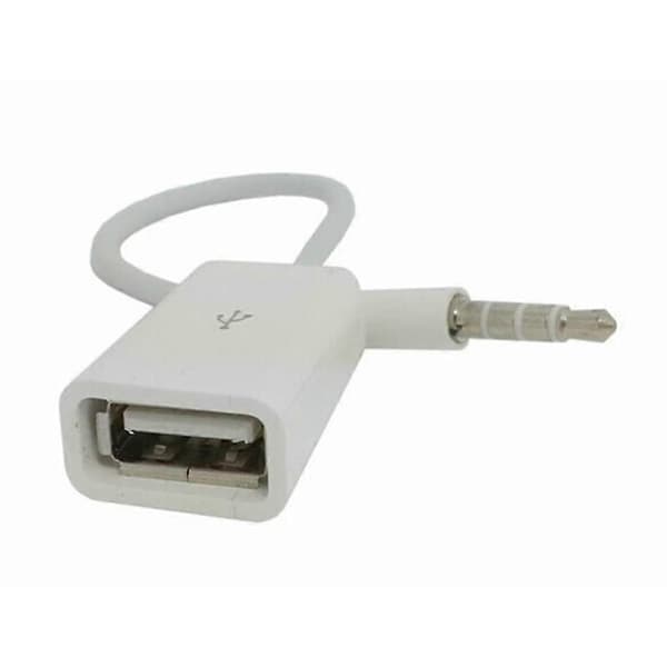 2 stilarter 5 mm Aux Audio Jack Han til USB 2.0 Hun OTG Adapterkabler