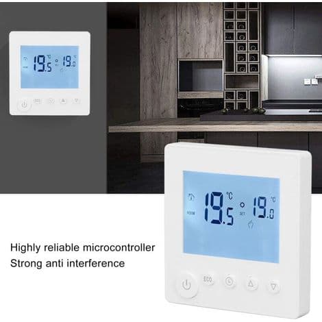 3A Vandvarmetermostat med ABS LCD-display, Smart temperaturregulator til hjemmet, 95-240V