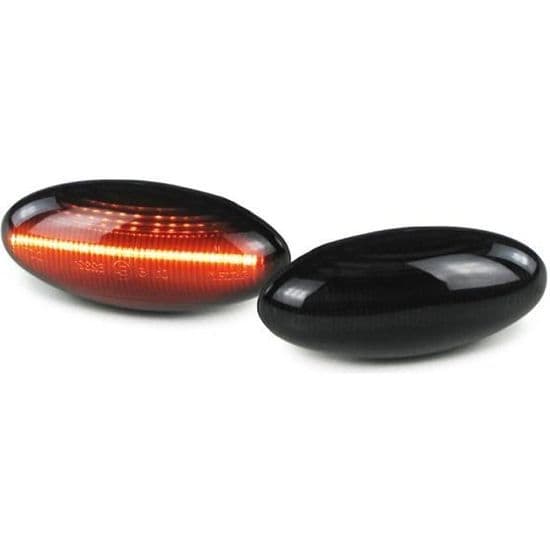 2 sorte LED-sideblinklys til Peugeot 107, 206, 307, 607 og Citroën C1, C2, C3, C5 CC og SW