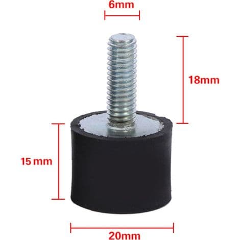 4x gummifäste stötdämpare SILENTBLOCK M6 spolar
