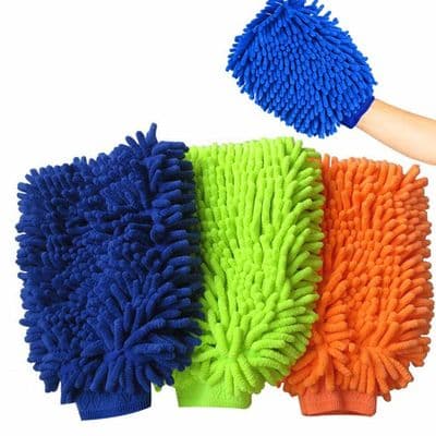 Sæt med 3 chenille bilvaskehandsker, bilvaskehandsker, mikrofiber bilvaskehandsker, 3 farver