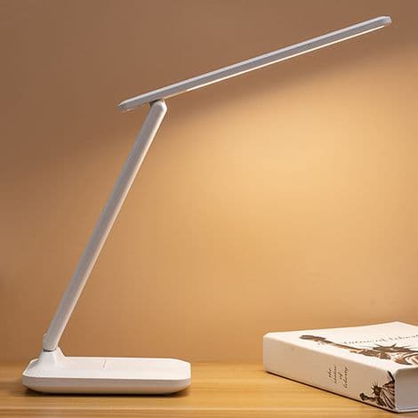 LED leselampe med øyebeskyttelse, USB-bordlampe for soverom og studie, 10W 5V/1A