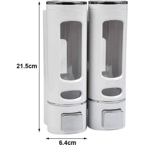Veggmontert såpedispenser 400ML x 2 Sjampo- og dusjgeldispenser Dobbel dusjsåpedispenser Manuell veggmontert flytende såpedispenser Håndsan