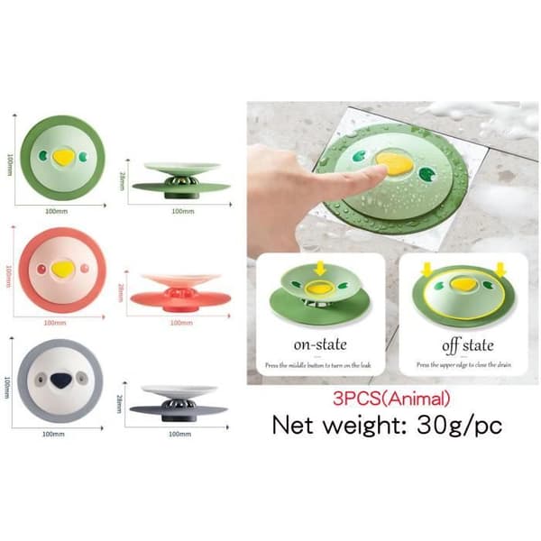 Badkarspropp - Inget namn - Silikon - Hårfilter - 3 delar - Effektiv tätning