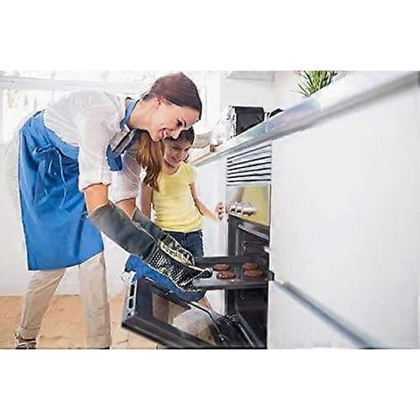 Lange, holdbare, varmebestandige silikonehandsker, perfekte til grill, madlavning og bagning - Sort
