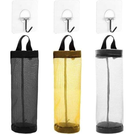 Plastposeholder, Hengende Nettingposeorganisator, Sammenleggbar Handleposeholder, Søppelposeoppbevaring, Hjemmekjøkkenhjelper (3 stk)