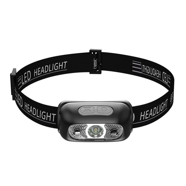 USB oppladbar hodelykt (2-pakning), IP45 vanntett, 4-modus LED-hodelykt (med bevegelsessensor)