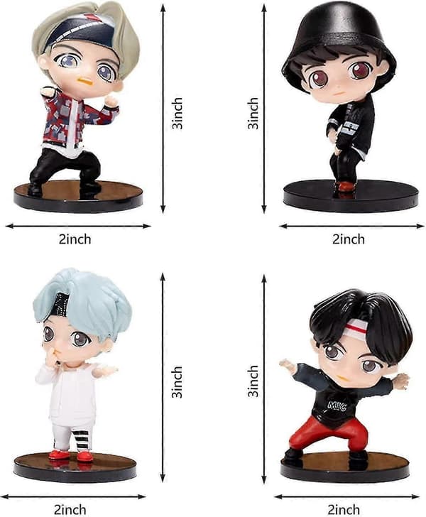 7 stk. Bts Kagepynt Ding Posit Figurer Sæt af Act Legetøj Kagepynt til Bts - - #YoGu