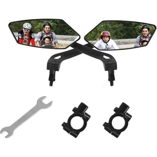 Bakspejl - Ikke specificeret - 2 STK - 360° Justerbart - HD Glas - Sort