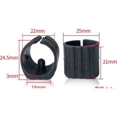 20x sorte runde rørstolekapper med clip-on U-formet pude, møbelbensguide, 22mm