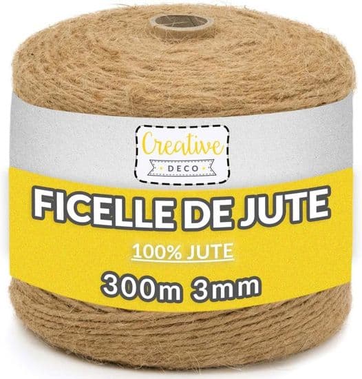 Jutesnöre - Creative Deco - 300m - 3mm tjocklek - Bröllopsdekoration - DIY-hantverk