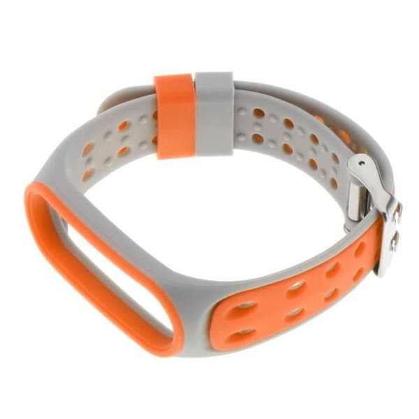 Mode Klockarmband Silikonrem för Xiaomi Mi Band 5 Grå + Orange segolike
