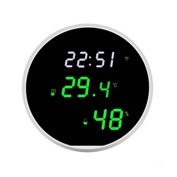 Tuya WiFi-sensor – Temperatur/luftfuktighet – Spegel LED-display – App-timing – Realtidsövervakning